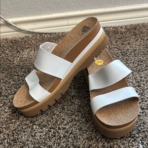 Reef White Platform Sandals, size 11 (worn once)!
